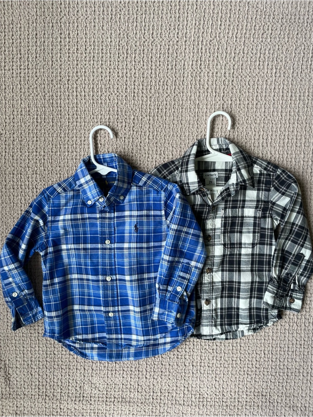 Toddler Boys 2T Plaid Button Down Shirt Bundle Ralph Lauren & Carter’s